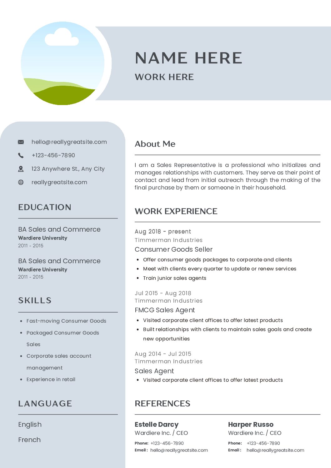 White Resume Template