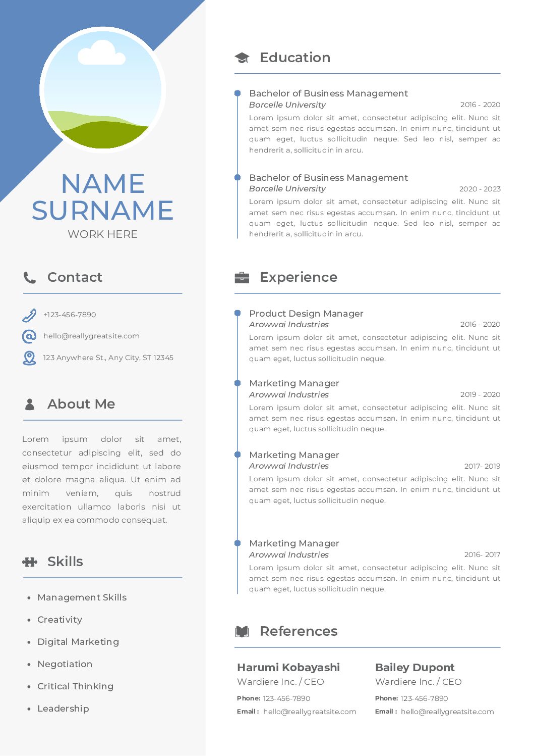 White Resume Template